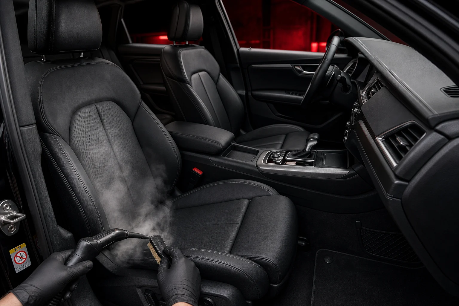 Premium vehicle cabin receiving deep interior detailing